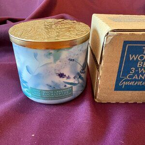 Bath & Body Works White Lavender Eucalyptus 3-Wick Candle | White Barn